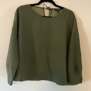 Olive Green Dolman sleeve Crop top
